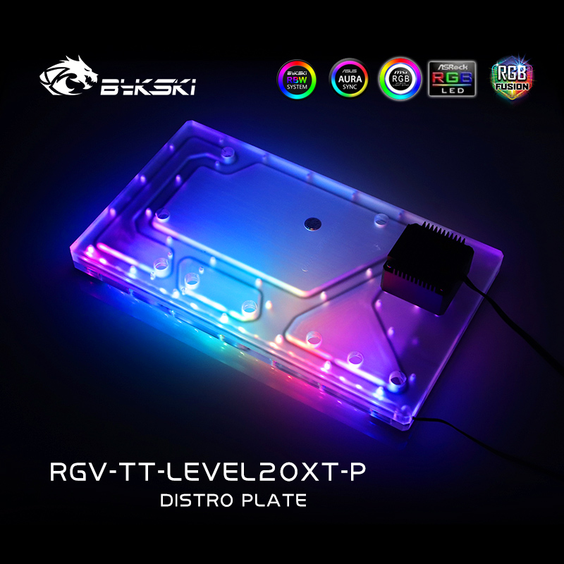 Distro Plate Ddc Pump Combo - Bykski RGV-TT-LEVEL20XT-P لوحة توزيع أكريليك/خزان اللوحة