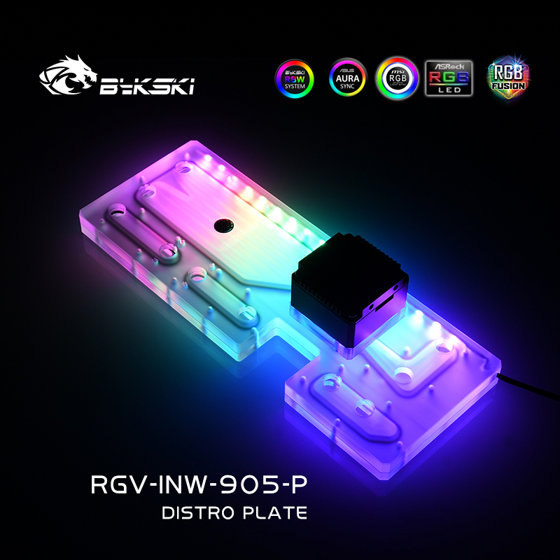 Distro Plate Ddc Pump Combo - Bykski RGV-INW-905-P لوحة توزيع أكريليك/خزان اللوحة