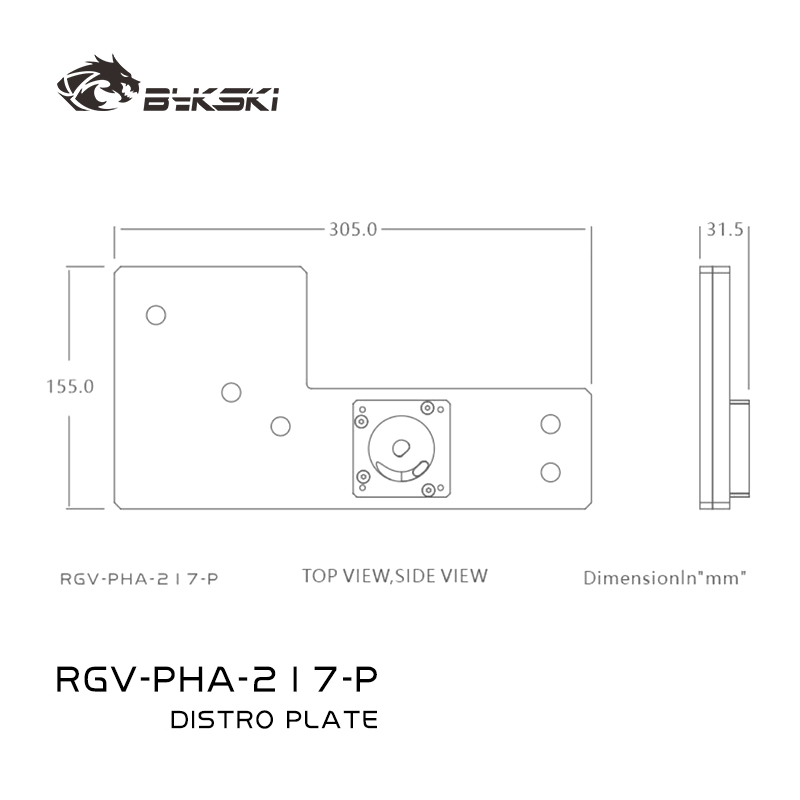 Distro Plate Ddc Pump Combo - Bykski RGV-PHA-217-P لوحة توزيع أكريليك/خزان اللوحة