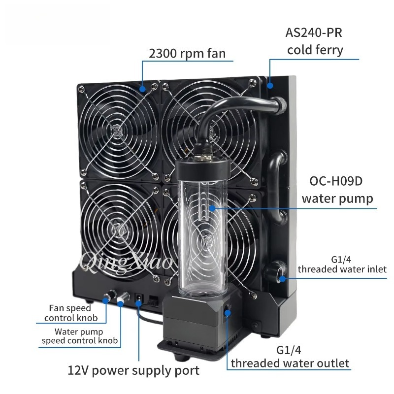 مجموعة تبريد خارجية متكاملة مع - مراجعة External Radiator Water Cooling Kit وسعره